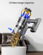 Cordless Stick Vacuum Cleaner with Self-Standing and Touch Screen, Upgraded 650W 55KPA 70Mins, Anti-Tangle Wireless Vacumm, Suitable for Home/Pet Hair/Carpets/Floors - Image 2