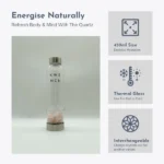 Glass Crystal Water Bottle | Quartz | Rose - Image 4