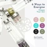 Glass Crystal Water Bottle | Quartz | Rose - Image 5